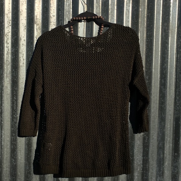 Crochet sheer sweater•medium•art green•NWOT - Picture 4 of 5